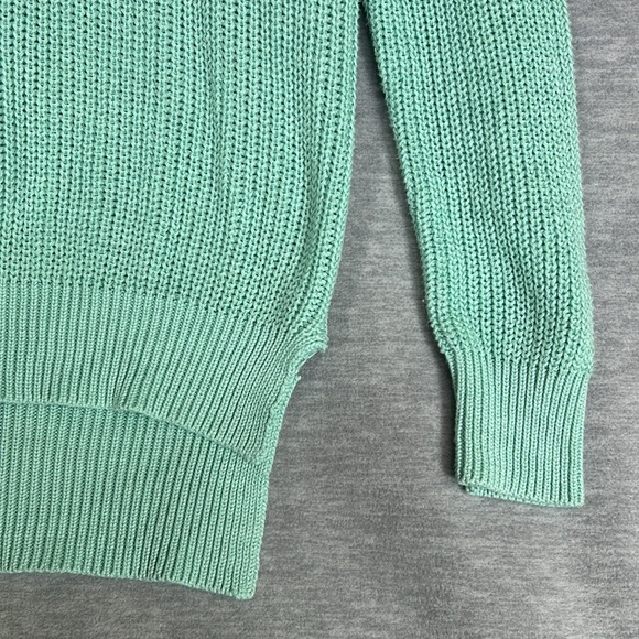 TIMING Mint Green Long Sleeve Scoop Neck Full Zipper Back with Hi Lo Hem Sweater - Picture 8 of 16